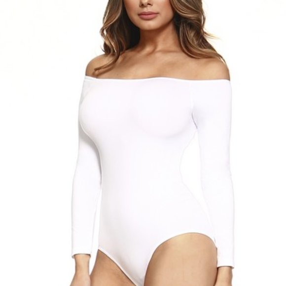 Long Sleeve, Off Shoulder Bodysuit - Picture 4 of 5